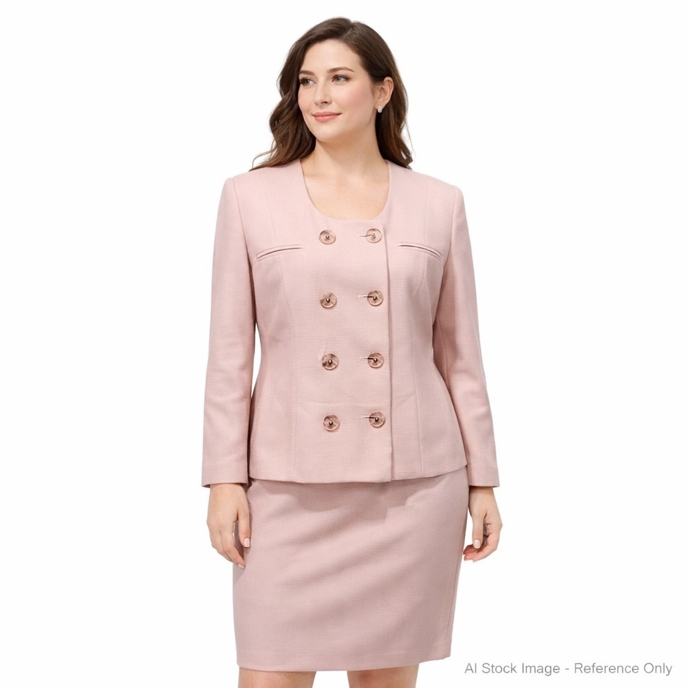 Gilmor Skirt Suit Set Petite 10P Blush Pink Vintage